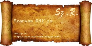 Szarvas Róza névjegykártya